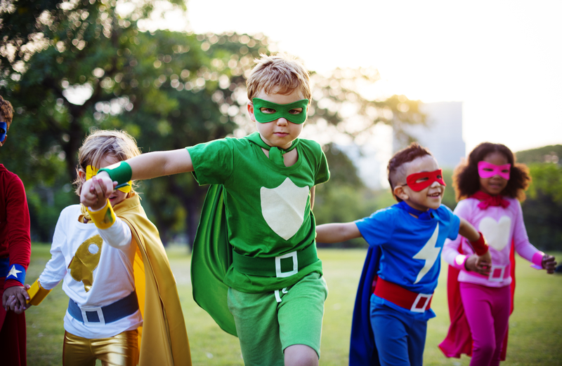 children wearing costumes